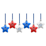 Maxbell 6Pcs 4TH of July Hanging Star Ornaments Red White and Blue Stars for Outdoor