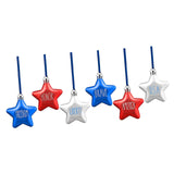 Maxbell 6Pcs 4TH of July Hanging Star Ornaments Red White and Blue Stars for Outdoor