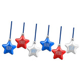 Maxbell 6Pcs 4TH of July Hanging Star Ornaments Red White and Blue Stars for Outdoor