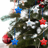 Maxbell 6Pcs 4TH of July Hanging Star Ornaments Red White and Blue Stars for Outdoor