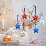 Maxbell 6Pcs 4TH of July Hanging Star Ornaments Red White and Blue Stars for Outdoor