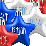 Maxbell 6Pcs 4TH of July Hanging Star Ornaments Red White and Blue Stars for Outdoor