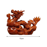 Maxbell Chinese Dragon Figurine Crafts Desktop Ornament for Home Fireplace Bookshelf Orange