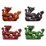 Maxbell Chinese Dragon Figurine Crafts Desktop Ornament for Home Fireplace Bookshelf Orange