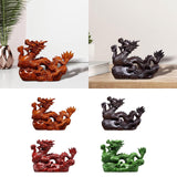 Maxbell Chinese Dragon Figurine Crafts Desktop Ornament for Home Fireplace Bookshelf Orange