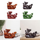 Maxbell Chinese Dragon Figurine Crafts Desktop Ornament for Home Fireplace Bookshelf Orange