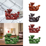 Maxbell Chinese Dragon Figurine Crafts Desktop Ornament for Home Fireplace Bookshelf Orange