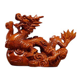 Maxbell Chinese Dragon Figurine Crafts Desktop Ornament for Home Fireplace Bookshelf Orange