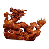 Maxbell Chinese Dragon Figurine Crafts Desktop Ornament for Home Fireplace Bookshelf Orange