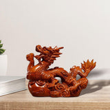 Maxbell Chinese Dragon Figurine Crafts Desktop Ornament for Home Fireplace Bookshelf Orange