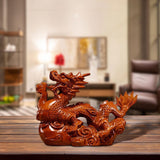 Maxbell Chinese Dragon Figurine Crafts Desktop Ornament for Home Fireplace Bookshelf Orange