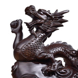 Maxbell Chinese Dragon Figurine Crafts Desktop Ornament for Home Fireplace Bookshelf Brown