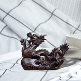 Maxbell Chinese Dragon Figurine Crafts Desktop Ornament for Home Fireplace Bookshelf Brown