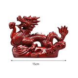 Maxbell Chinese Dragon Figurine Crafts Desktop Ornament for Home Fireplace Bookshelf Red
