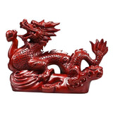 Maxbell Chinese Dragon Figurine Crafts Desktop Ornament for Home Fireplace Bookshelf Red
