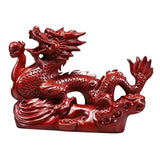 Maxbell Chinese Dragon Figurine Crafts Desktop Ornament for Home Fireplace Bookshelf Red