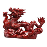 Maxbell Chinese Dragon Figurine Crafts Desktop Ornament for Home Fireplace Bookshelf Red