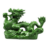 Maxbell Chinese Dragon Figurine Crafts Desktop Ornament for Home Fireplace Bookshelf Green