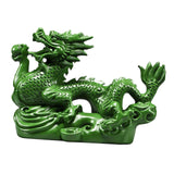 Maxbell Chinese Dragon Figurine Crafts Desktop Ornament for Home Fireplace Bookshelf Green