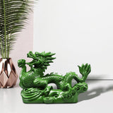 Maxbell Chinese Dragon Figurine Crafts Desktop Ornament for Home Fireplace Bookshelf Green