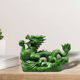 Maxbell Chinese Dragon Figurine Crafts Desktop Ornament for Home Fireplace Bookshelf Green