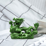 Maxbell Chinese Dragon Figurine Crafts Desktop Ornament for Home Fireplace Bookshelf Green