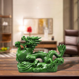 Maxbell Chinese Dragon Figurine Crafts Desktop Ornament for Home Fireplace Bookshelf Green