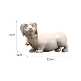 Maxbell Dachshund Dog Figurine Creative Art Animal Statue for Bedroom Desktop Office Beige