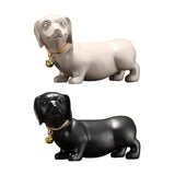 Maxbell Dachshund Dog Figurine Creative Art Animal Statue for Bedroom Desktop Office Beige