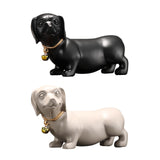 Maxbell Dachshund Dog Figurine Creative Art Animal Statue for Bedroom Desktop Office Beige