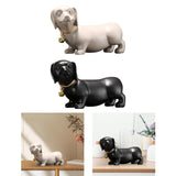 Maxbell Dachshund Dog Figurine Creative Art Animal Statue for Bedroom Desktop Office Beige