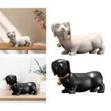Maxbell Dachshund Dog Figurine Creative Art Animal Statue for Bedroom Desktop Office Beige