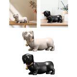 Maxbell Dachshund Dog Figurine Creative Art Animal Statue for Bedroom Desktop Office Beige