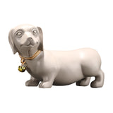 Maxbell Dachshund Dog Figurine Creative Art Animal Statue for Bedroom Desktop Office Beige