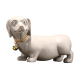 Maxbell Dachshund Dog Figurine Creative Art Animal Statue for Bedroom Desktop Office Beige