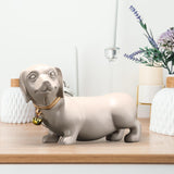 Maxbell Dachshund Dog Figurine Creative Art Animal Statue for Bedroom Desktop Office Beige