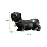 Maxbell Dachshund Dog Figurine Creative Art Animal Statue for Bedroom Desktop Office Black