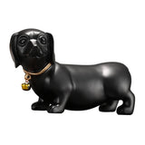 Maxbell Dachshund Dog Figurine Creative Art Animal Statue for Bedroom Desktop Office Black