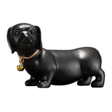 Maxbell Dachshund Dog Figurine Creative Art Animal Statue for Bedroom Desktop Office Black