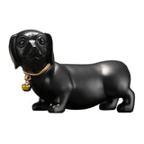 Maxbell Dachshund Dog Figurine Creative Art Animal Statue for Bedroom Desktop Office Black