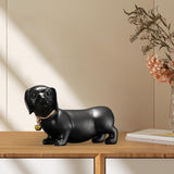 Maxbell Dachshund Dog Figurine Creative Art Animal Statue for Bedroom Desktop Office Black