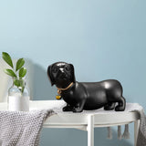 Maxbell Dachshund Dog Figurine Creative Art Animal Statue for Bedroom Desktop Office Black