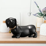 Maxbell Dachshund Dog Figurine Creative Art Animal Statue for Bedroom Desktop Office Black