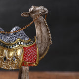 Maxbell Camel Animal Statue Cute Durable Camel Figurine for Fireplace Bedroom Office Blue