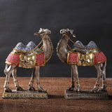 Maxbell Camel Animal Statue Cute Durable Camel Figurine for Fireplace Bedroom Office Blue