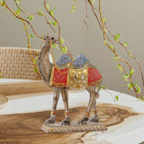 Maxbell Camel Animal Statue Cute Durable Camel Figurine for Fireplace Bedroom Office Blue