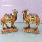 Maxbell Camel Animal Statue Cute Durable Camel Figurine for Fireplace Bedroom Office Violet