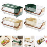 Maxbell Tissue Box Cover Holder Napkin Storage Box for Drawer Box Kitchen Restaurant Dark green