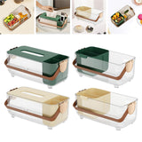Maxbell Tissue Box Cover Holder Napkin Storage Box for Drawer Box Kitchen Restaurant Dark green