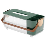 Maxbell Tissue Box Cover Holder Napkin Storage Box for Drawer Box Kitchen Restaurant Dark green